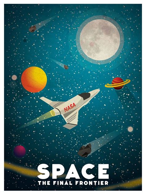 Vintage Space Print 18x24 1500 Space Illustration Vintage Space