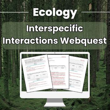 Interspecific Interactions Webquest - Worksheet by Back Pocket Science