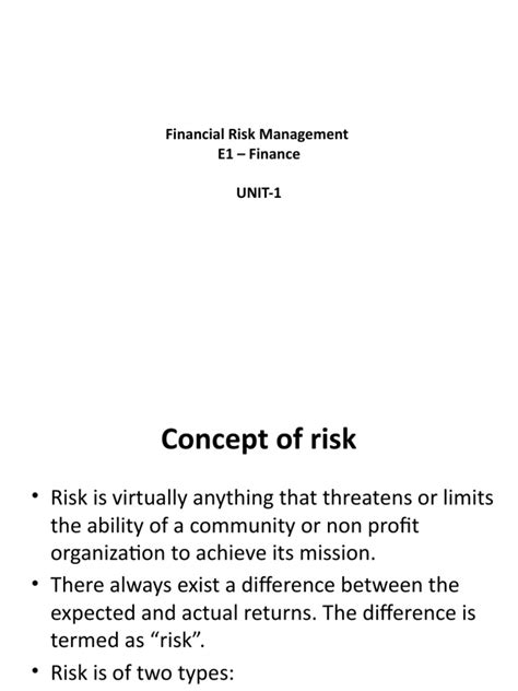 Understanding Financial Risk Management A Comprehensive Overview Of