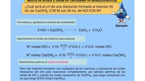 Reacciones De Neutralización Ph De Una Mezcla De ácido Fuerte Y Base