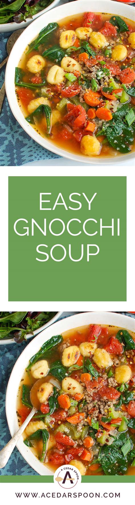 Easy Sausage Gnocchi Soup A Cedar Spoon