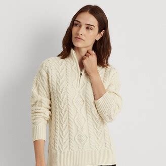 Lauren Ralph Lauren Ralph Lauren Cable Knit Quarter Zip Sweater Shopstyle