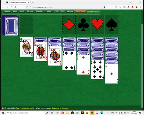 Klondike Solitaire Green Felt Turn 3 Game Busyress