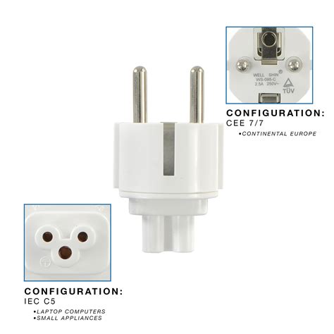 Conntek Cee Europe Schuko To Iec C Laptop Plug Adapter