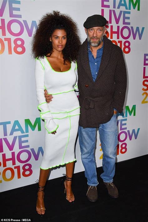 Vincent Cassel And New Model Wife Tina Kunakey Attend Pfw