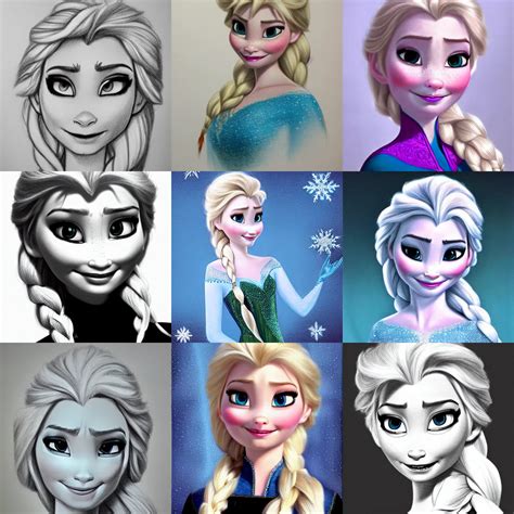 Realistic Drawing Of Elsa From Frozen Stable Diffusion