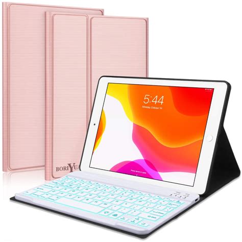 New Ipad 10 2 7th Generation 2019 Keyboard Case Boriyuan 7 Colors Backlit