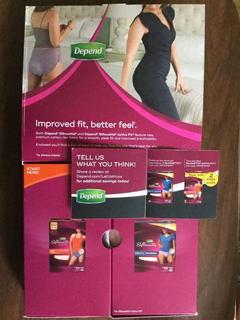 Free Depend Silhouette and Depend Silhouette Active Fit samples