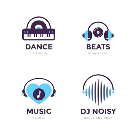 Free Vector Flat Design Dj Logo Set