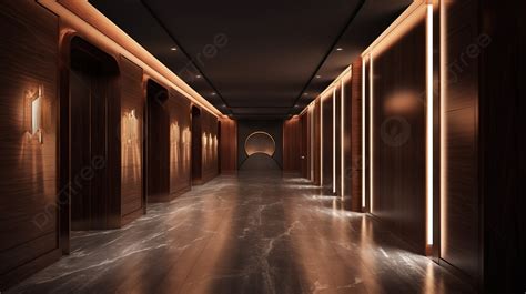 Fundo Corredor Do Hotel Exala Luxo Moderno Renderização Em 3d De