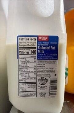 Winco Foods Reduced Fat Milk 240 Ml Nutrition Information Innit