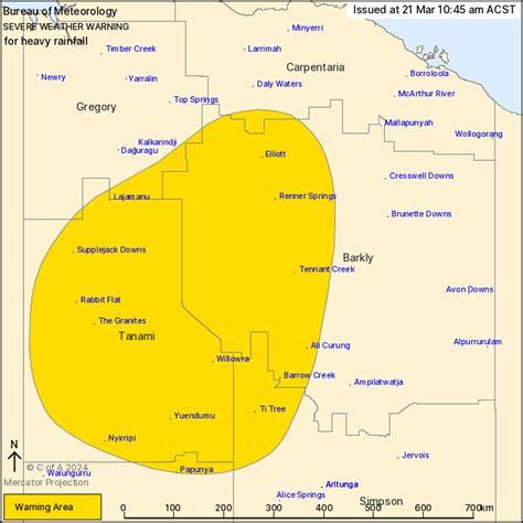 NT Severe Weather Warning: Heavy Rainfall - ewn.com.au Alert