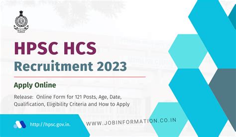 HPSC HCS Notification 2024 Release Online Form For 121 Posts Age