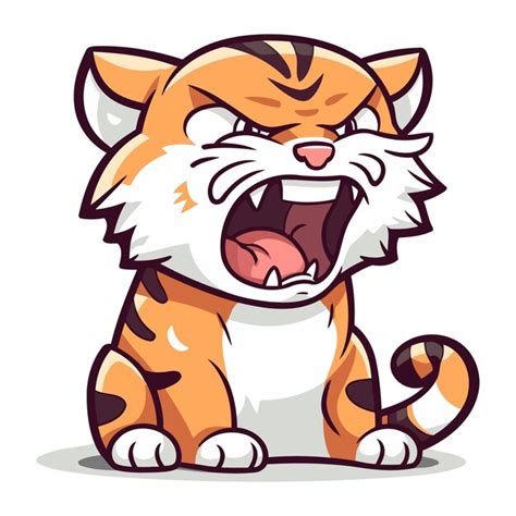 Mascotte De Dessin Animé Angry Tiger Illustration Vectorielle De