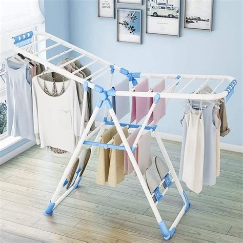 S Choir Linge R Glable Etendoir Linge Pliable Blanc Bleu Taille