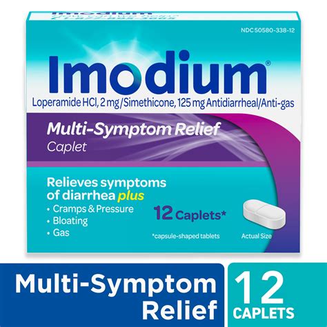 Imodium Multi Symptom Relief Anti Diarrheal Medicine Caplets Ct