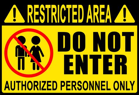 Restricted Area Do Not Enter Authorized Personnel Only Signage Pvc Type