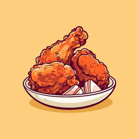 Premium Vector Fried Chicken Vector Illustration Clean Line And Cool