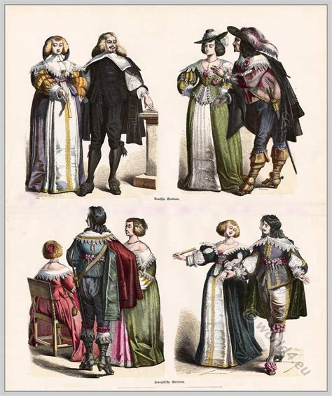 Costumes Of The Late 17th Century French And German Nobility