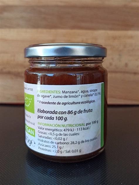 Mermelada ecológica de manzana con canela y sirope de agave