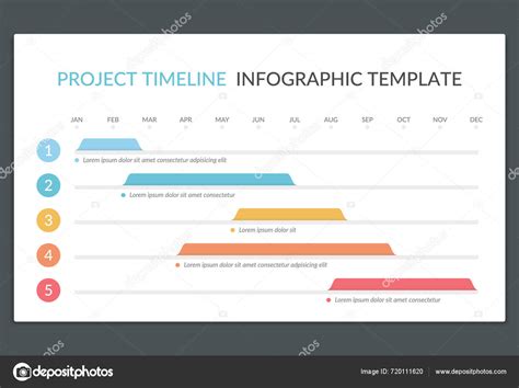 แผนภ Gantt ไทม ไลน ของโครงการท นตอน บเล Infographic เวกเตอร Eps10 ภาพ