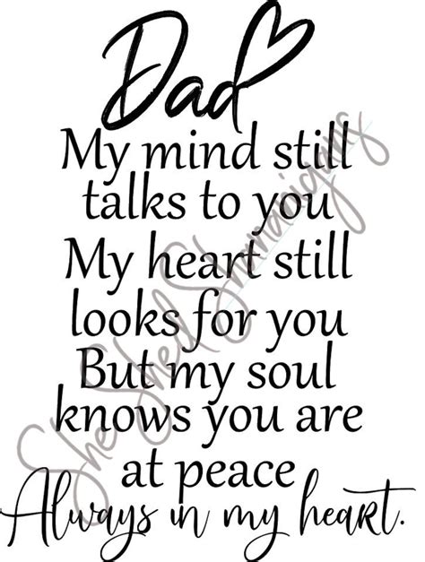 Dad Aways In My Heart Dad Memorial Svg Dxf Pdf For Cricut Etsy