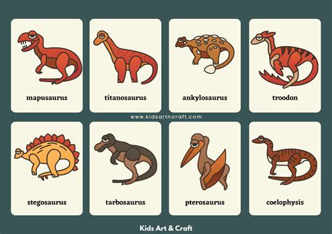 Dinosaur Flash Cards Printable Free