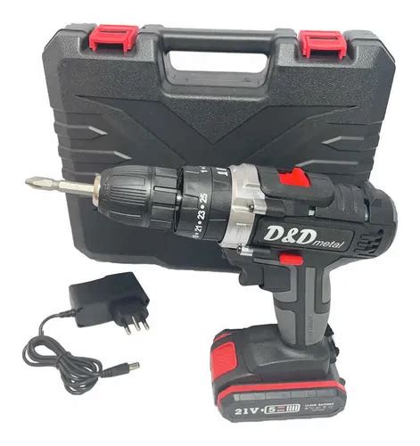 Furadeira / Parafusadeira 21v A Bateria D&d Metal - Parafusadeira/furadeira D&d 21v A Bateria Com Martelete à venda em ...