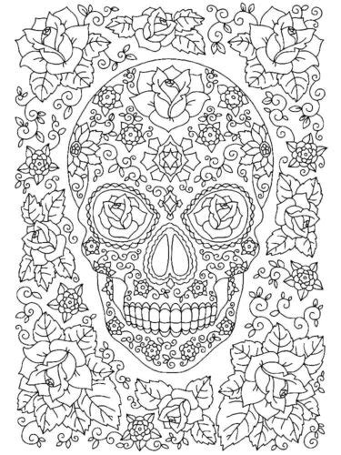 Hard Skull Mandala Coloring Page Turkau