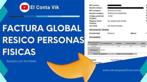 Cfdi P Blico En General Resico Personas Fisicas Factura Global