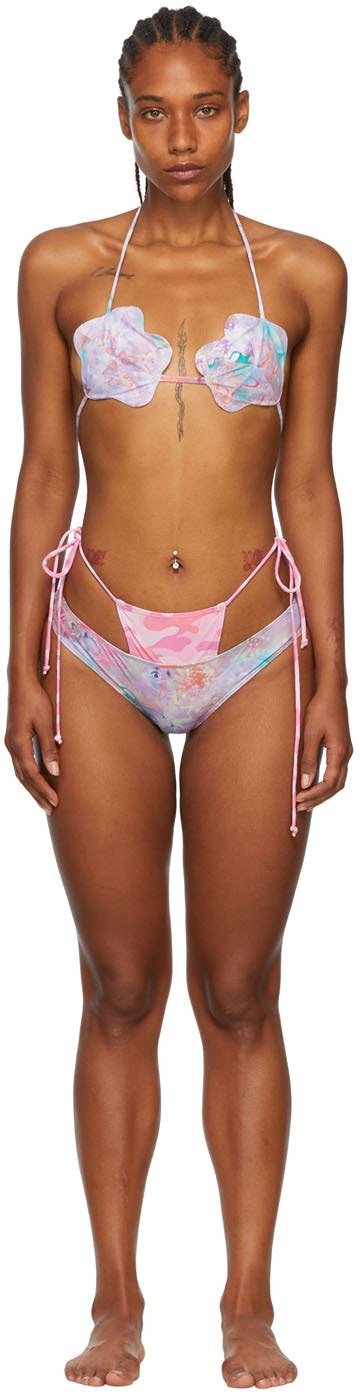 Collina Strada Bikini Mauve En Nylon Recycl Exclusif Ssense