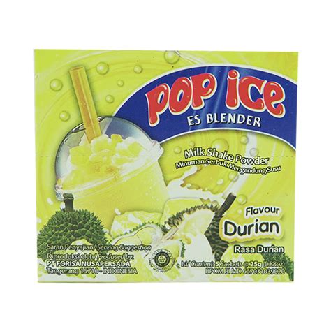 Pop Ice Es Blender Milk Shake Powder Flavour Durian 25g Shopifull