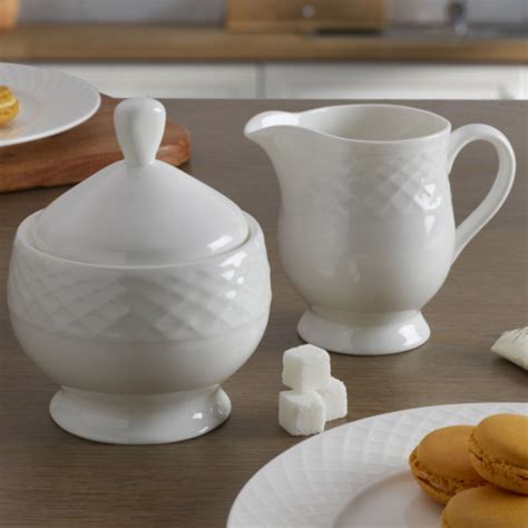 Buy Mikasa Trellis Bone China Sugar Bowl And Creamer Serving Set Online