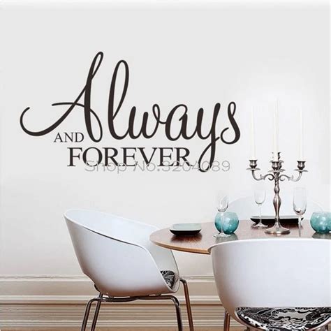 Romantic Always And Forever Wall Stickers Art Words Headboard Wallpaper