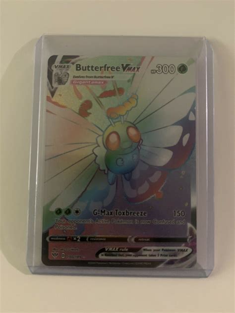 Butterfree Vmax Rainbow Holo Full Art Rare Pokemon Darkness