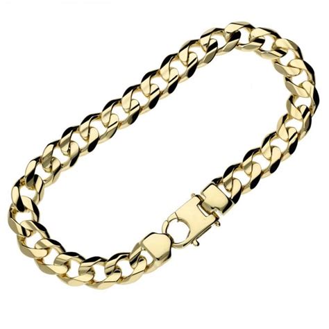 Mens Ct Yellow Gold Curb Bracelet Miltons Diamonds