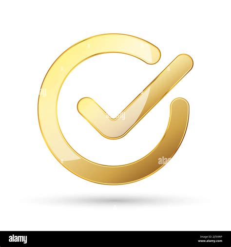 Golden Checkmark Icon Check Icon Gold Approved Symbol Vector