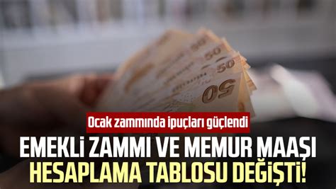 Emekli Zamm Ve Memur Maa Hesaplama Tablosu De I Ti Ocak Zamm Nda