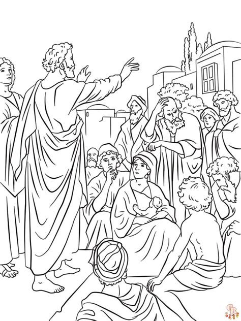 Peter Preaching Coloring Page