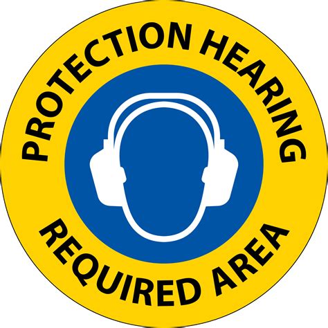 Notice Double Hearing Protection Sign On White Background 24798987