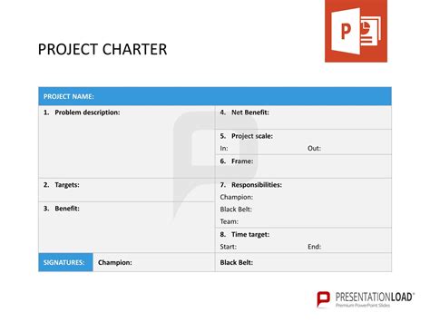 Project Charter Six Sigma PowerPoint Templates