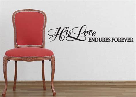 His Love Endures Forever Vinyl Wall Statement, Vinyl, SCR094