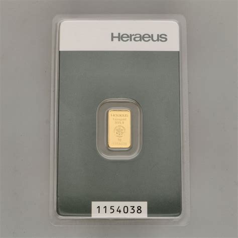 Gram Gold Heraeus Sealed With Certificate Catawiki