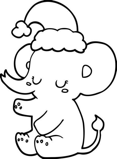 cute christmas elephant 12353696 Vector Art at Vecteezy