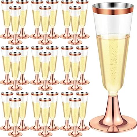 Amazon Thenshop 50 Pack Rose Gold Plastic Champagne Flutes 5 5 Oz