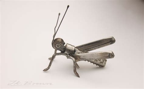 Grasshopper Sculpture Recycled Art Repurposed Scrap Metal Etsy