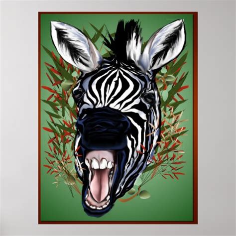 The Laughing Zebra Poster Zazzle