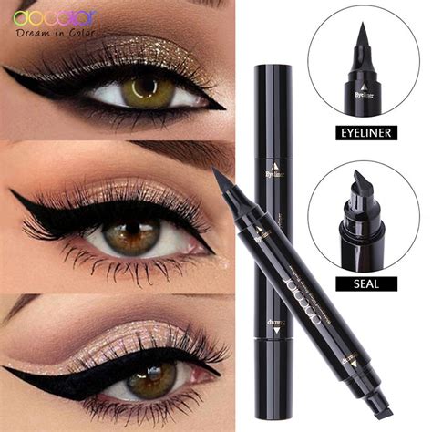 Cheap Docolor 2 Pcs Double Headed Black Liquid Eyeliner Pencil Triangle Seal Eyeliner 2 In 1