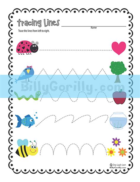 Friday Freebie Tracing Lines Worksheet Printable Sing Laugh Learn