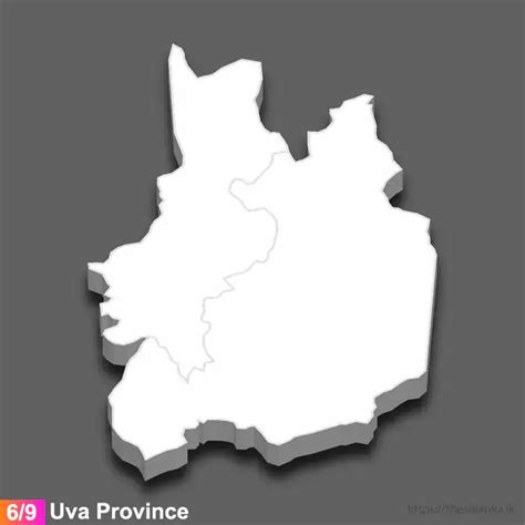 Uva province 3D map (Free vector) - The Sri Lanka